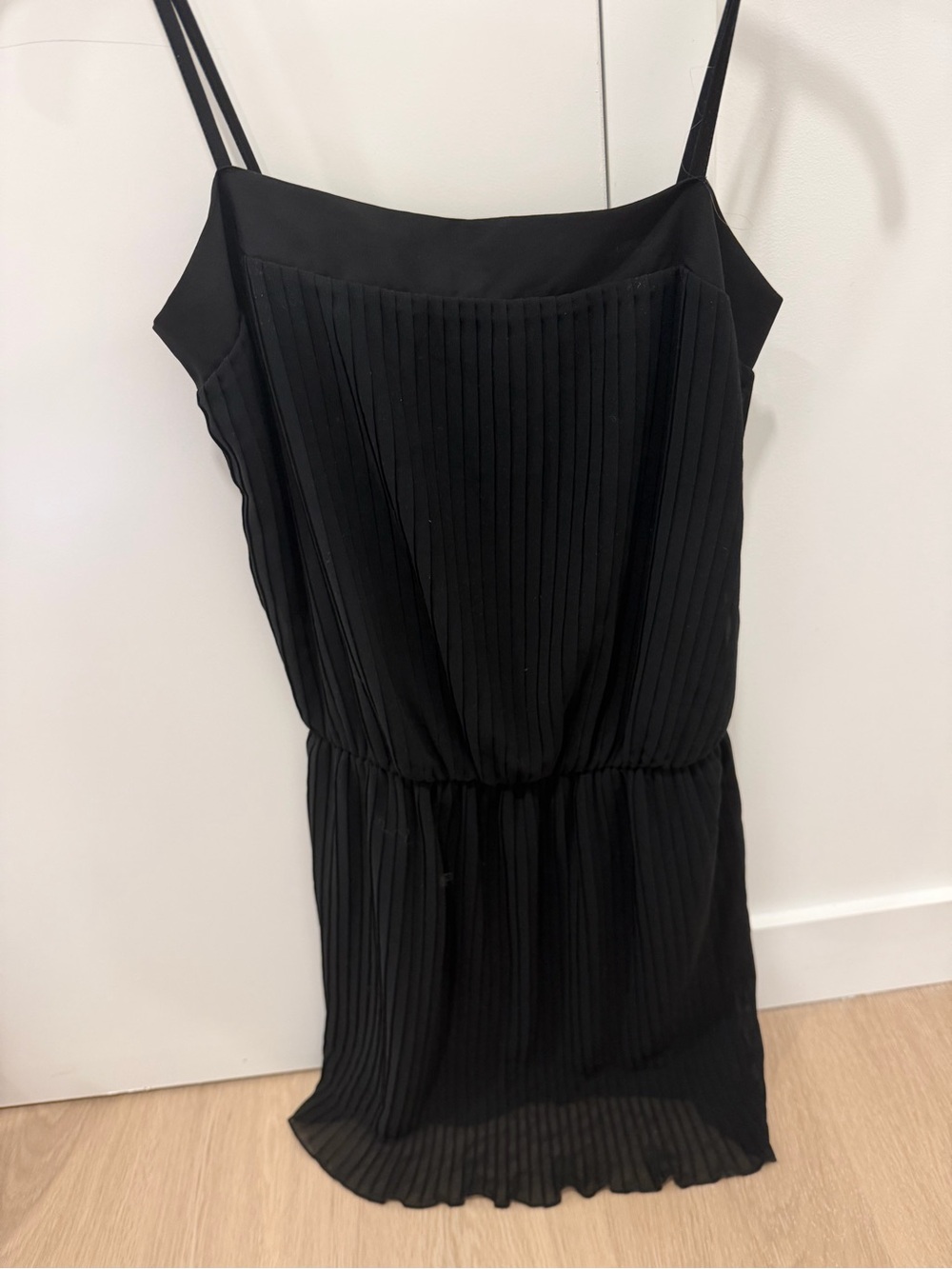 Intimissimi NWT Black Pleated Spaghetti-Strap Dress